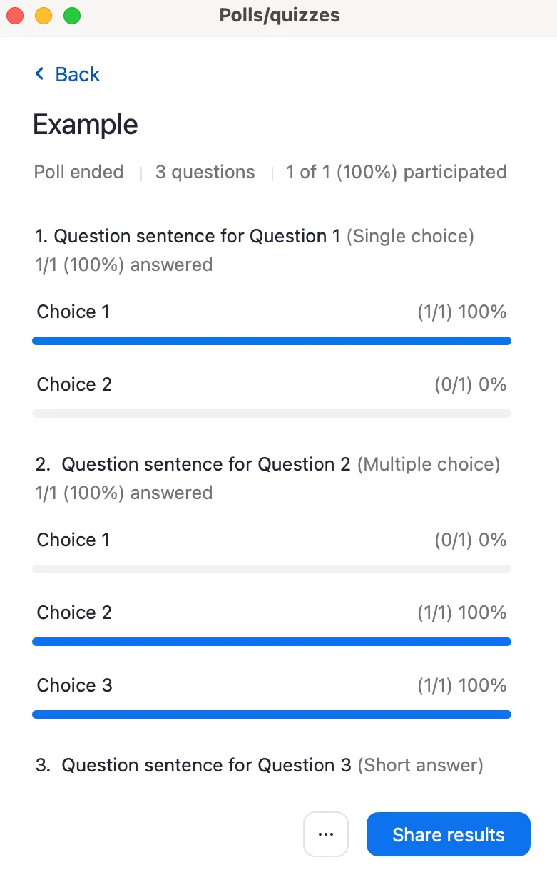 the screen after the Poll